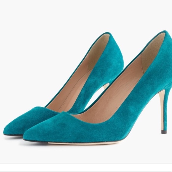 J. Crew Shoes - J. Crew "Elsie" suede green pumps in Vivid Jade. Made in Italy. Size 7.5 or 37.5